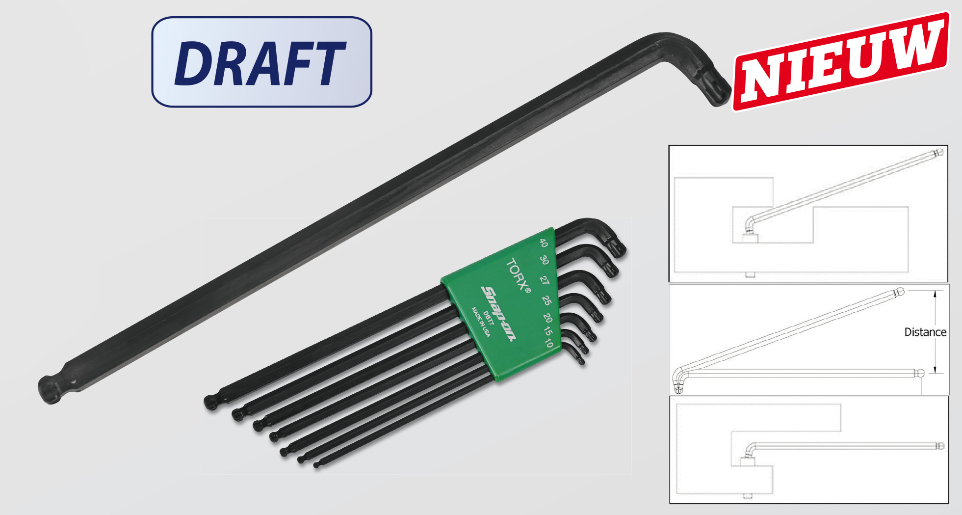 Dubbele bolkop Torx@-inbussleutelset