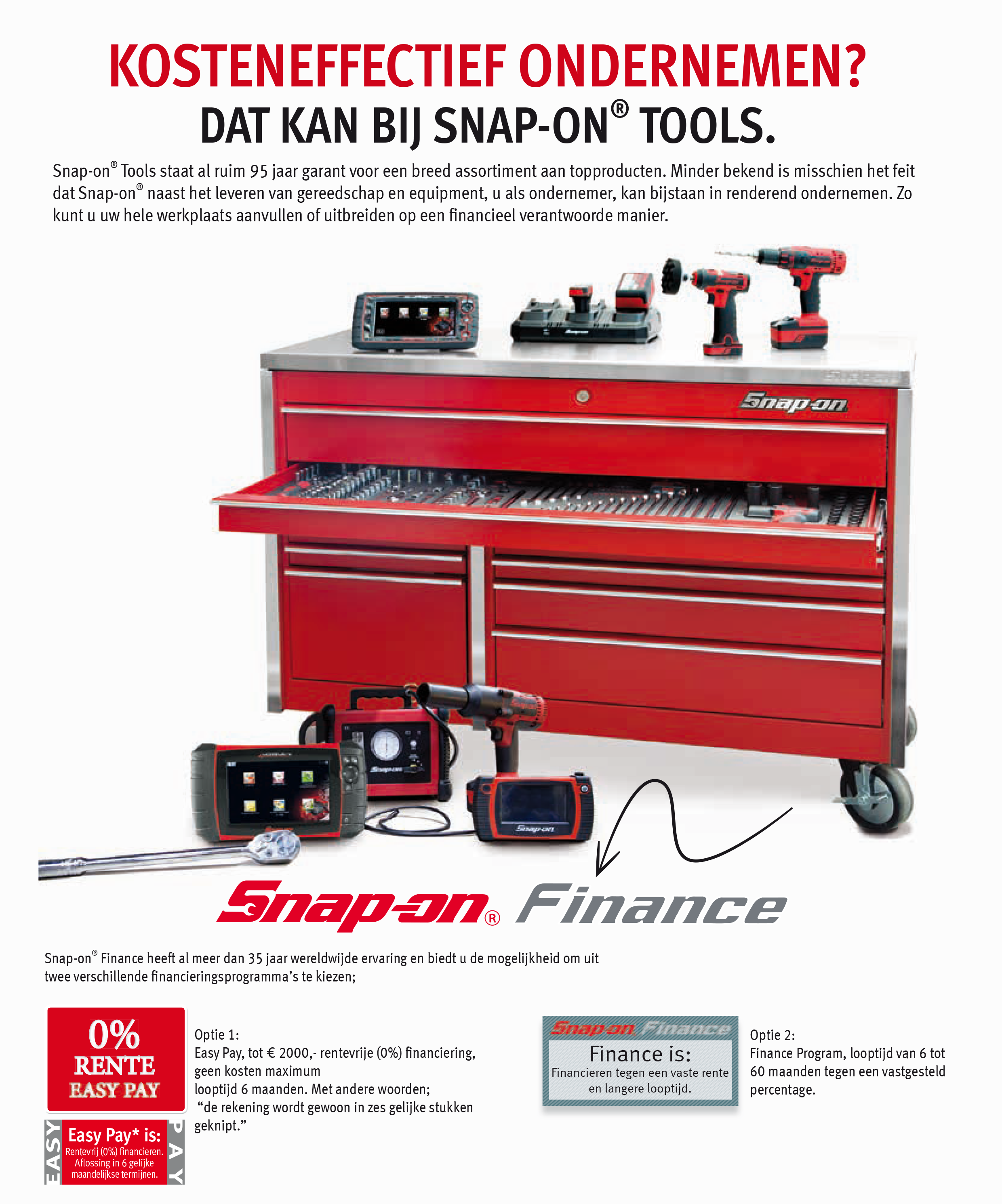 KOSTENEFFECTIEF ONDERNEMEN? DAT KAN BIJ SNAP-ON® TOOLS.