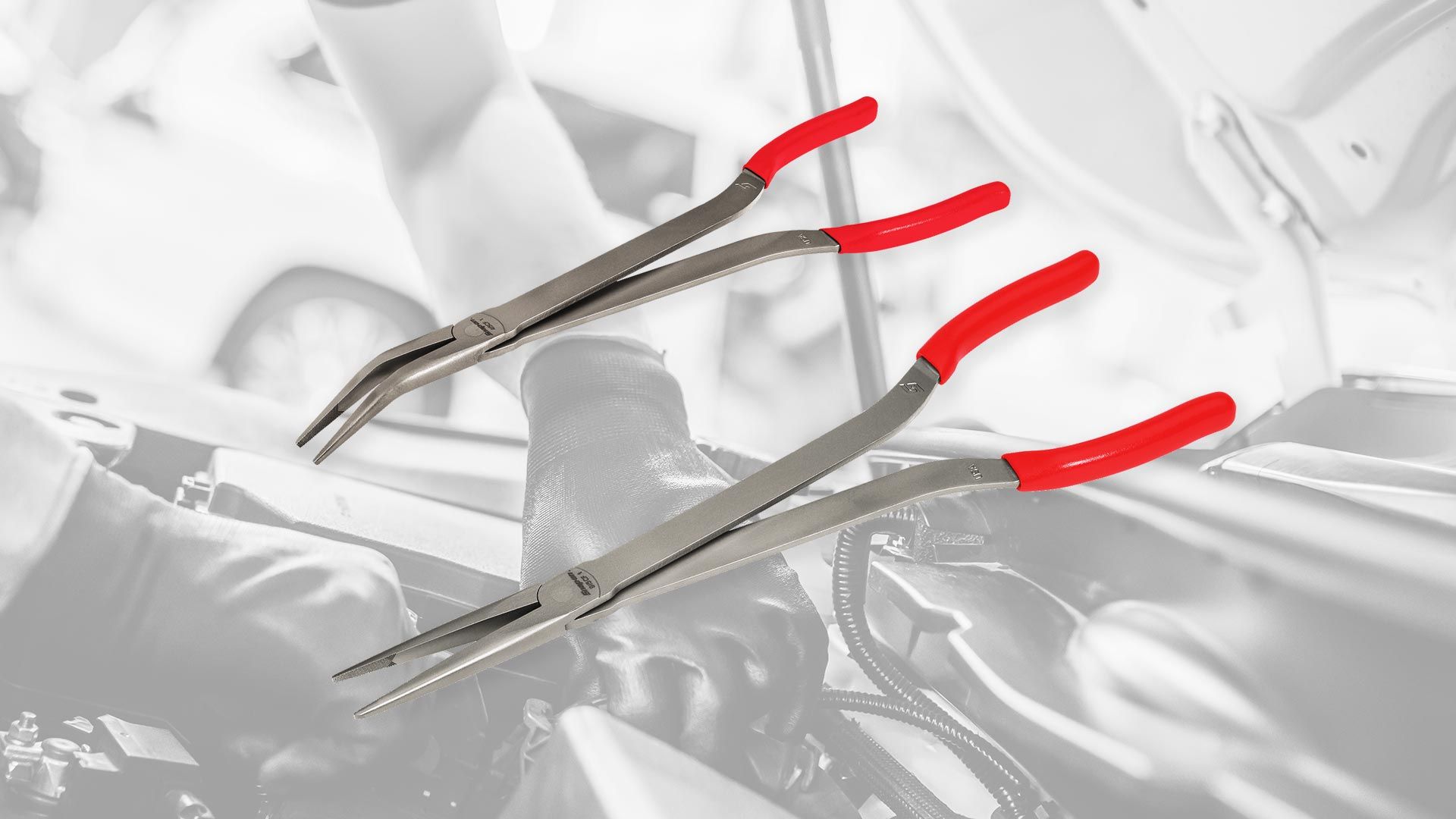 Snap-on punttangen met extra lange handvatten